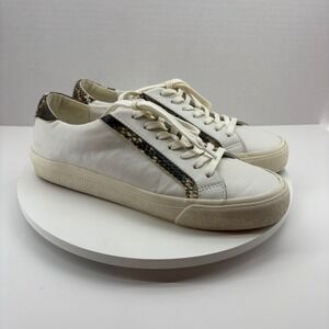 Madewell Leather Sneakers Snake Print Trim Low‎ Top Casual Shoes Women's Size 8